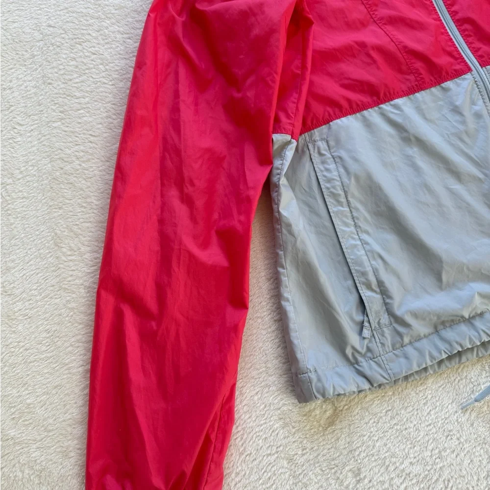 Columbia Women’s XL Pink Gray Windbreaker Hooded Zip Jacket - Picture 4 of 16